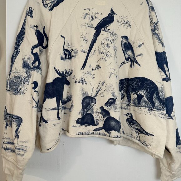 MOTHER animal print cropped 100% cotton sweatshirt - Picture 2 of 5
